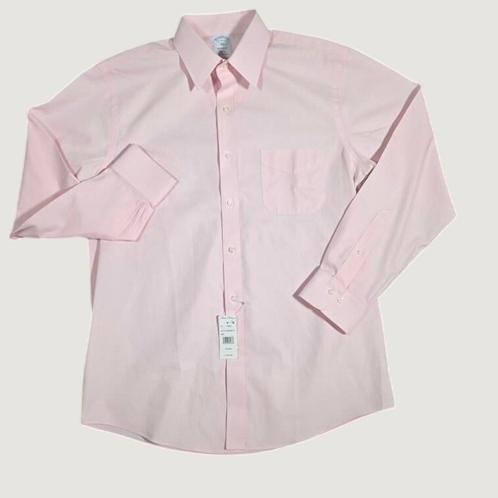 Brooks Brothers 1818 Regular Fit Non-Iron Pink Dress Shirt 15 32/33 42112